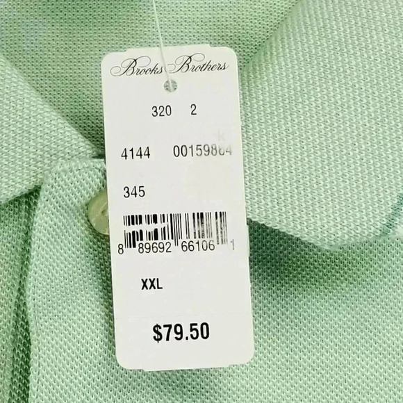 Brooks Brothers Slim Fit Size 2XL Embroidered Logo Green Cotton Performance Polo - Picture 5 of 10
